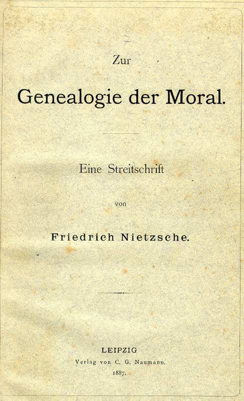 Exponat: Buch: Nietzsche, Friedrich "Zur Genealogie der Moral", 1887