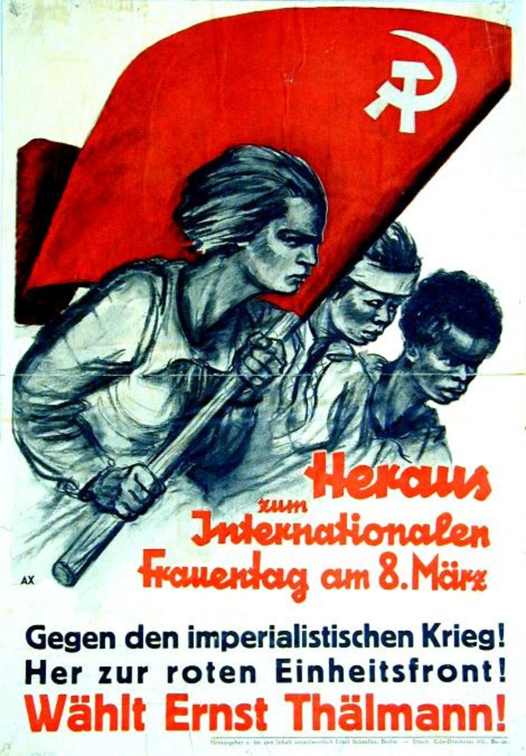 Aufruf der KPD zum Internationalen Frauentag und zur Wahl Ernst Thälmanns zum Reichspräsidenten