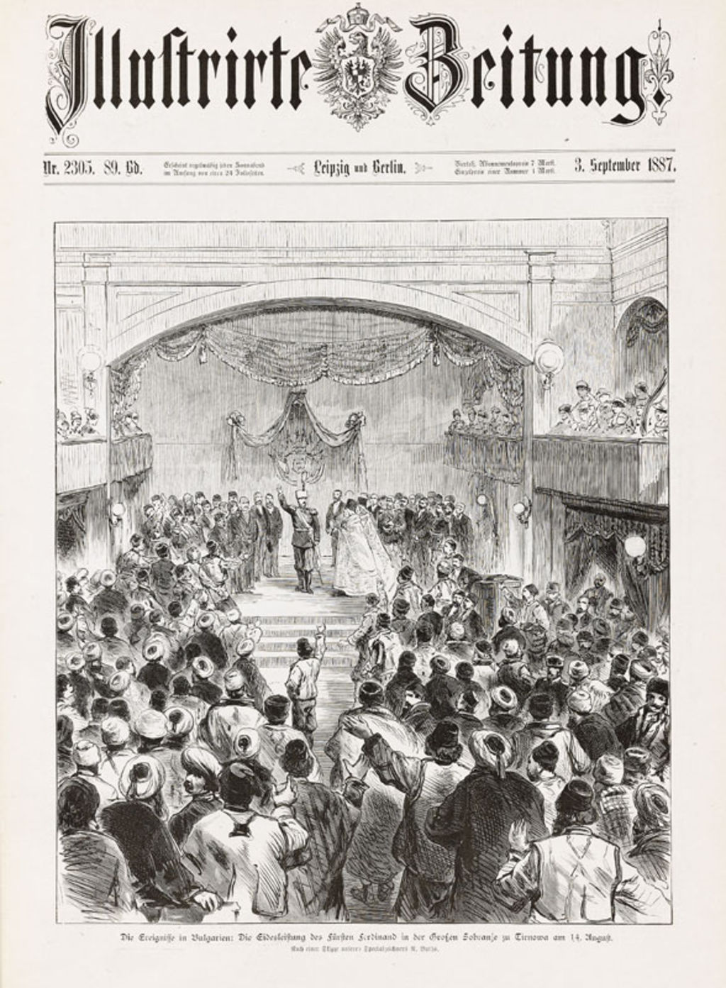 Zeitung: Illustrirte Zeitung zur Vereidigung Ferdinands I. von Bulgarien, 1887