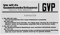 Flugblatt der Gesamtdeutschen Volkspartei, 1953