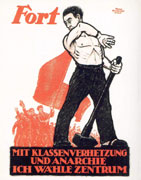 "Fort mit Klassenverhetzung und Anarchie" Zentrumspartei, 1920