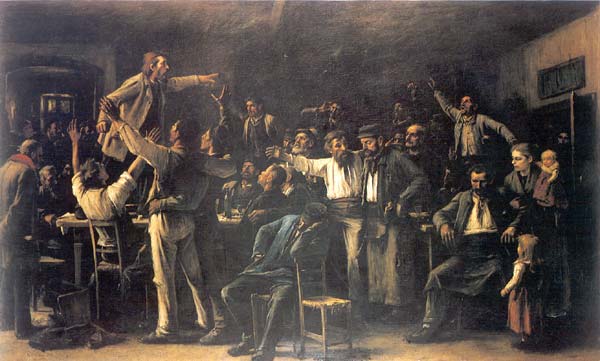 Szrájk (Streik), Mihály von Munkácsy 1895