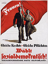 Gottfried Kirchbach, Poster of the Social Democratic Party of Germany (SPD) for the Election of the Constituent National Assembly, with the Appeal to Women to Vote for the SPD, Which Has fought for Equal Rights for Women, 1919. Gottfried Kirchbach, Poster of the Social Democratic Party of Germany (SPD) for the Election of the Constituent National Assembly, with the Appeal to Women to Vote for the SPD, Which Has fought for Equal Rights for Women, 1919. (Inv.Nr. P 61/1477)