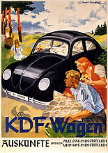 Maria von Axster, Advertising Poster for the National Socialist Organization “Kraft durch Freude” for the Volkswagen, 1938. Maria von Axster, Advertising Poster for the National Socialist Organization “Kraft durch Freude” for the Volkswagen, 1938. (Inv.Nr. P 96/127)