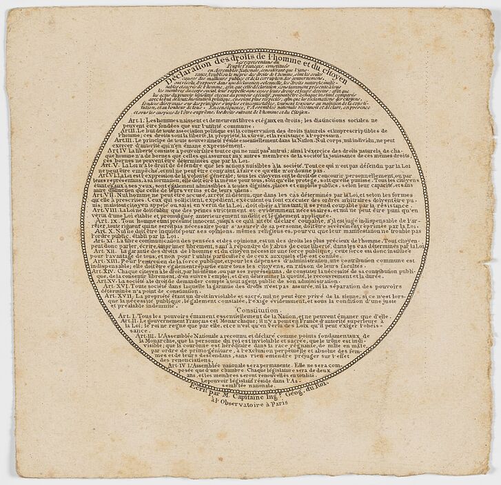 The human rights in pocket size from the possessions of the mayor of Lyon, Louis Vitet, Paris, probably September 1791 The human rights in pocket size from the possessions of the mayor of Lyon, Louis Vitet, Paris, probably September 1791