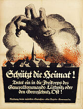 Lucian Bernhard, Propaganda Poster on Joining the Freikorps, 1919. Lucian Bernhard, Propaganda Poster on Joining the Freikorps, 1919. (Inv.Nr. 1987/402)