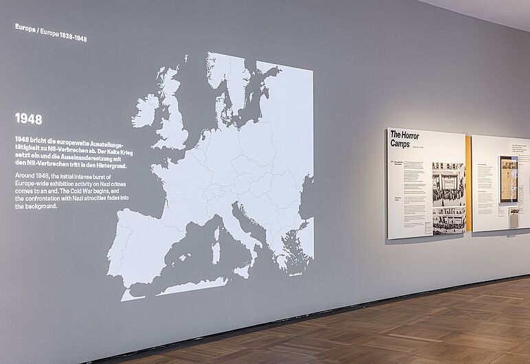 In the exhibition “On Displaying Violence: First Exhibitions on the Nazi Occupation in Europe, 1945-1948”