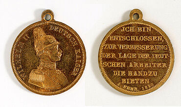 Portable Medal on the Labor Protection Legislation of 1890, 1890. Portable Medal on the Labor Protection Legislation of 1890, 1890. (Inv.Nr. N 84/42)
