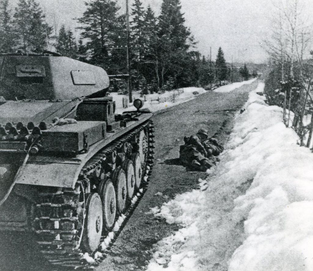 Exponat: Photo: Deutscher Panzer in Norwegen, 1940