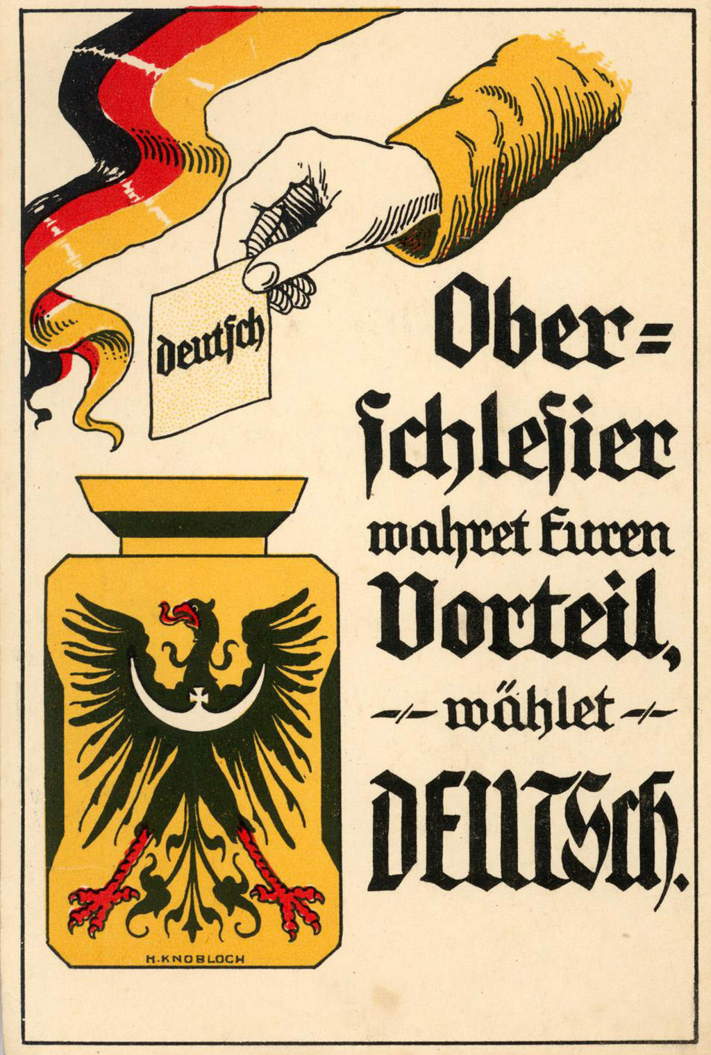 Postkarte zur Volksabstimmung in Oberschlesien, 1921