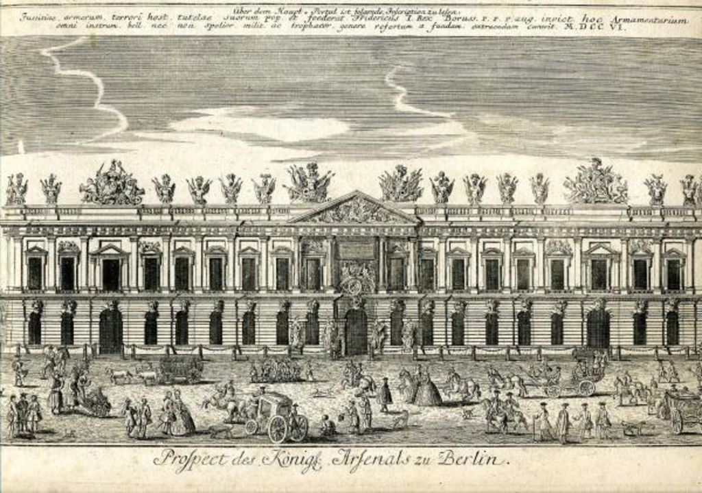 Grafik: Ansicht des Berliner Zeughauses, um 1755 Grafik: Ansicht des Berliner Zeughauses, um 1755